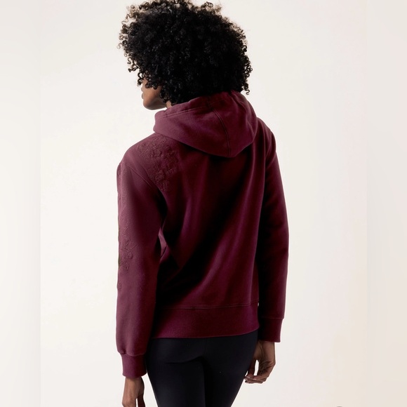 NEW NWT Athleta Retro Plush Hoodie Embroidered XS Extra Small - Picture 3 of 3